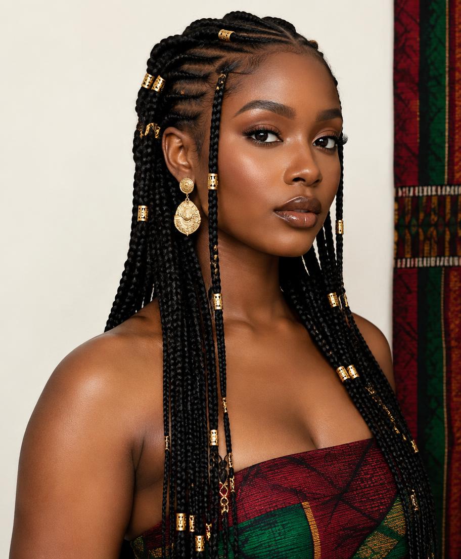 Fulani braids com adornos